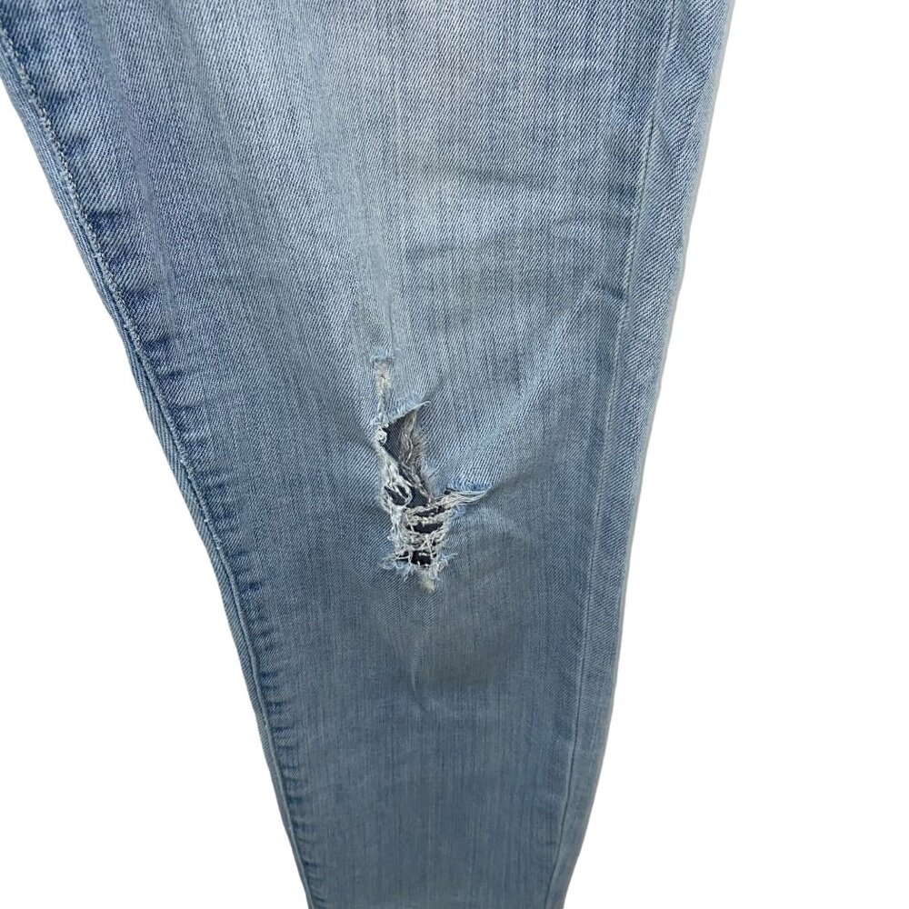Banana Republic Mid Rise Skinny Size 31 Light Wash Ripped Knees Denim Jeans - Picture 3 of 7